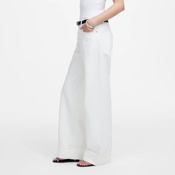 Madewell Low-Slung Baggy Jeans in Pure White size 26 - Picture 3 of 12